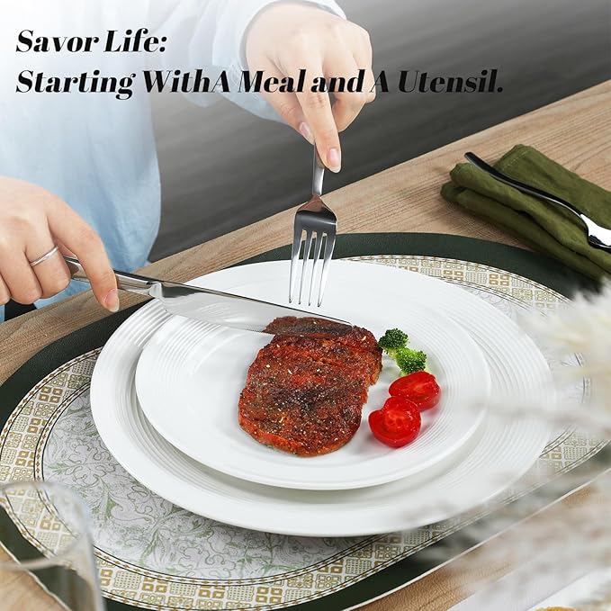 Silverware Set for 4, 20-Piece Flatware Set Cutlery Set,Premium Stainless Steel,Tableware Include Forks Knives Spoons for Kitchen, Home, Wedding, Party, Mirror Polished and Dishwasher Safe