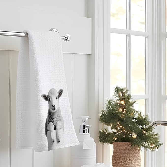 Sheep Hand Towels, 16x24 Inch, Microfiber, Sheep Color