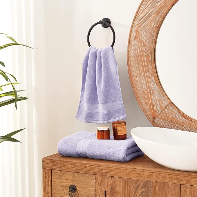 COZYART Lavender Hand Towels for Bathroom 4 Pcs, 13x30 Cotton Guest Hands Towel Set Super Soft Absorbent Durable 650 GSM for Daily Use