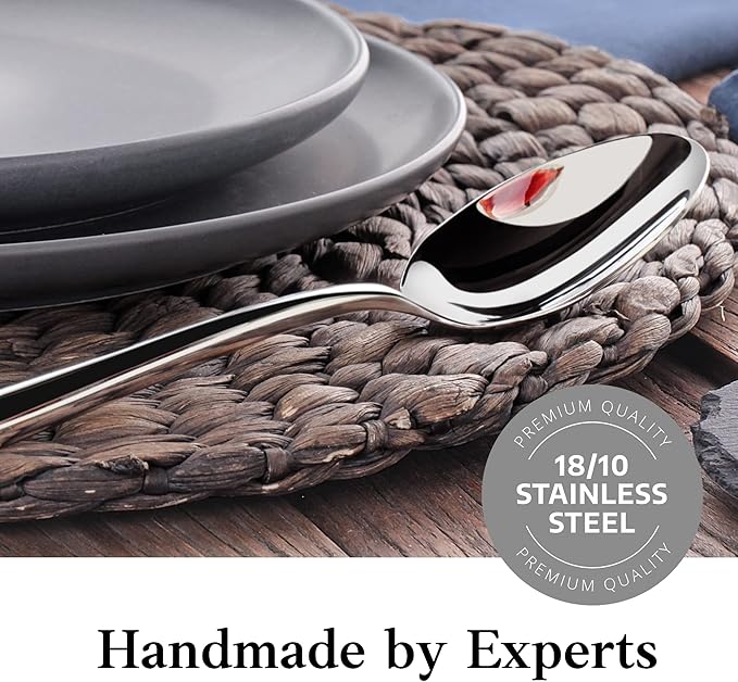 Artaste Rain II Forged 18/10 Stainless Steel (Silver (Set of 12), Dinner Spoon (8-Inch))