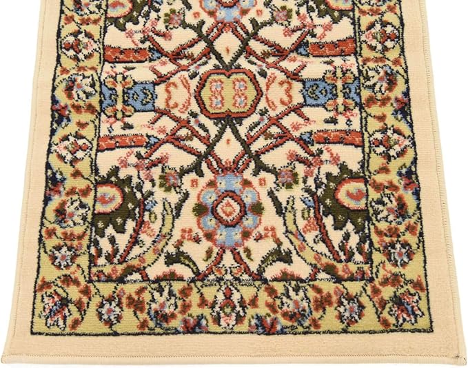 Unique Loom Espahan Collection Area Rug - Cape Cod (2' 2" x 8' 2" Runner, Cream/ Black)