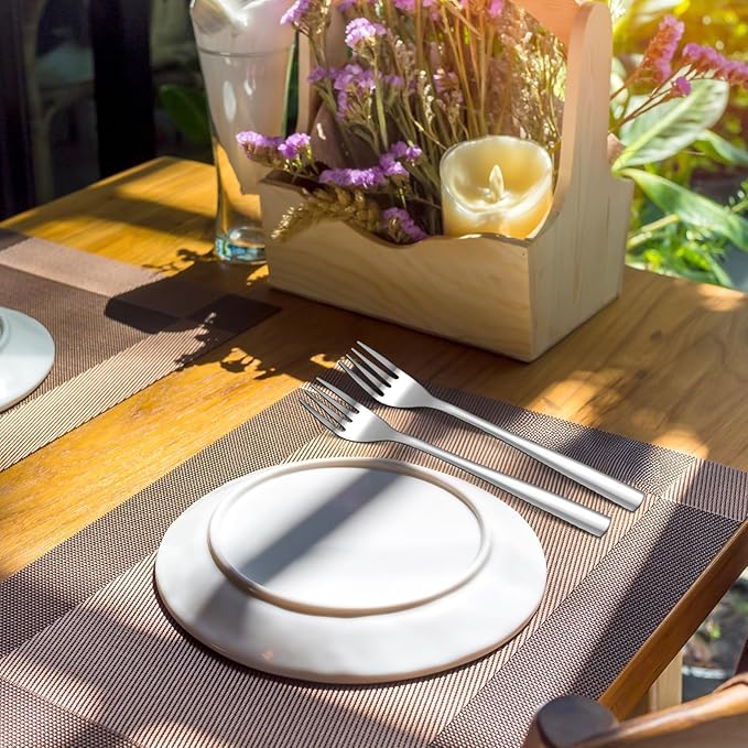 Roshtia 100 Pieces Metal Forks Bulk 6.7 Inch Stainless Steel Silverware Dinner Fork Set Restaurant Flatware for Kitchen Restaurant Mirror Finish and Dishwasher Safe