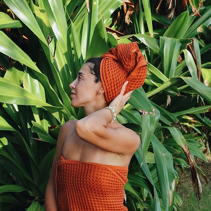 sea me at home Waffle Hand Towel – 100% Turkish Cotton, Quick-Dry, Soft and Absorbent Bathroom Towel