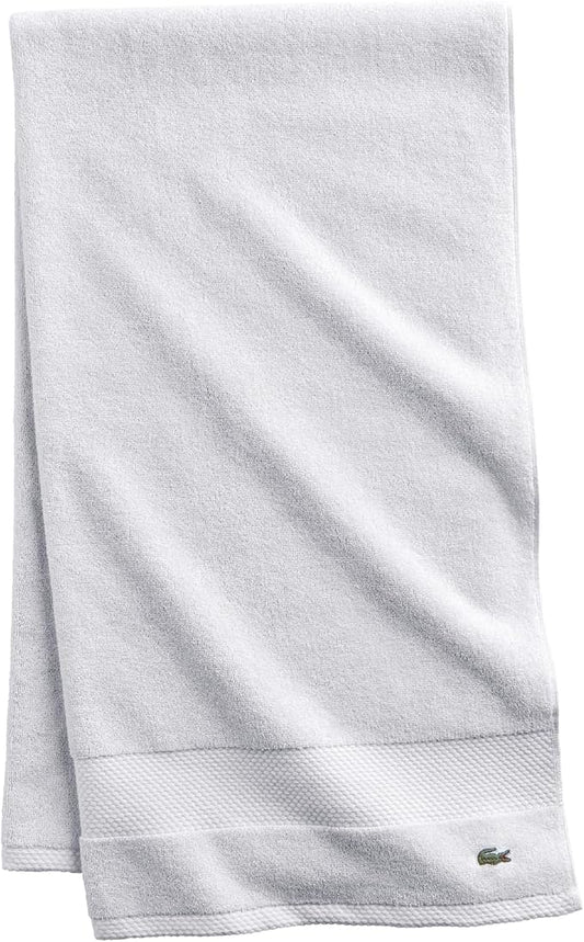 Lacoste Heritage 100% Supima Cotton Bath Towel, White, 30" x 54" – Highly Absorbent & Quick Drying, Premium Super Soft Bath Towel, Bathroom Essential, Gift for All Occasions, Machine Washable