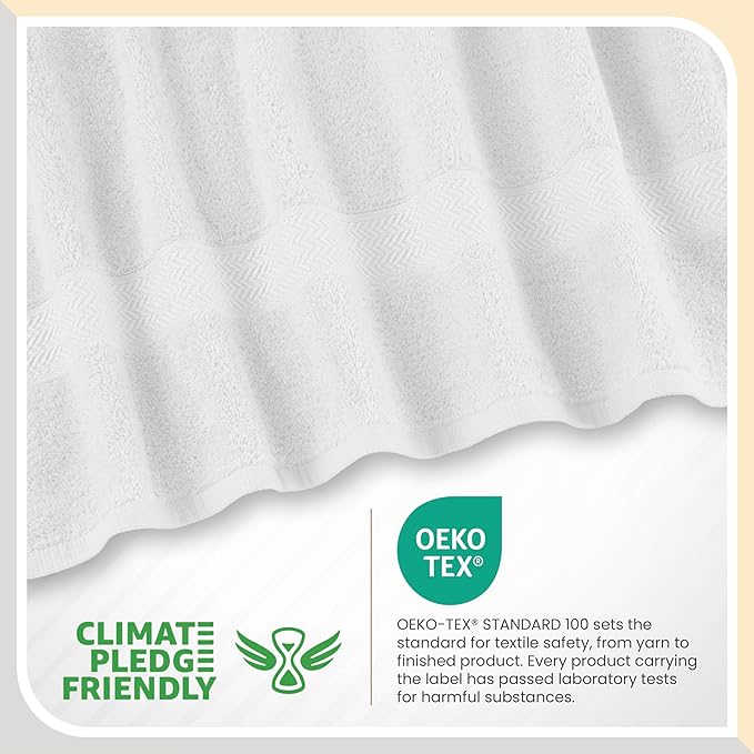 Martex 6-Piece Luxury 100% Cotton Towel Set | Quick Dry | Super Absorbent | Super Soft 100% Ringspun Cotton Towels | 2 Bath Towels | 2 Hand Towels | 2 Wash Cloths | White