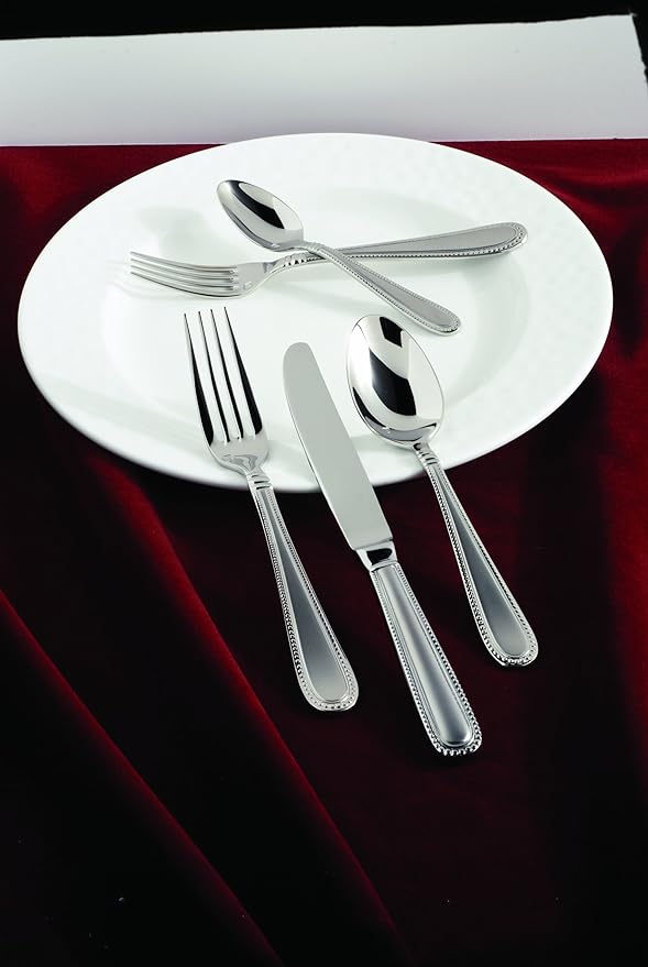 Fortessa Caviar 18/10 Stainless Steel Flatware Table Spoon, Set of 12