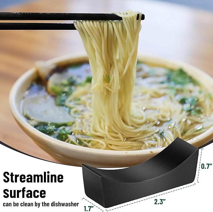 MyLifeUNIT Stainless Steel Chopsticks Rest, Knife Rest and Chopsticks Holder, Set of 4 (Black)