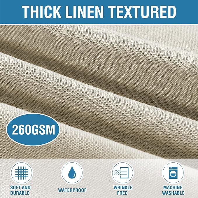 H.VERSAILTEX Linen Textured Table Cloths 54 x 54 Inch Premium Solid Tablecloth Spill-Proof Waterproof Table Cover for Dining Buffet Feature Extra Soft and Thick Fabric Wrinkle Free, Taupe