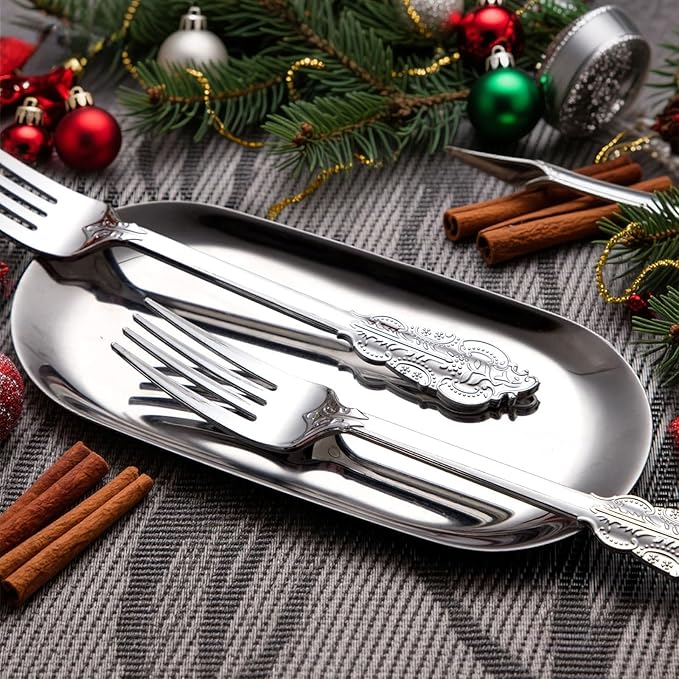 Ciaell 200 Pieces Silver Plastic Forks - Silver Disposable Forks - 7.4inch Heavy Duty Plastic Forks - Heavyweight Dessert Forks Perfect for Parties Weddings Birthdays