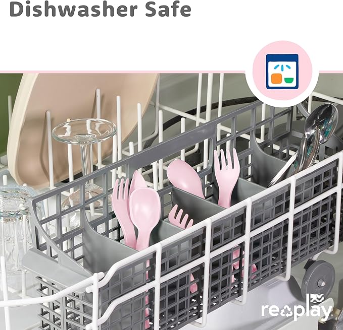 Re-Play Toddler Forks and Spoons Set - 6x6 Utensils Set for Kids - Dishwasher and Microwave Safe - Made in USA - Set of 12-5.8" x 1.2" x 0.2" - Princess