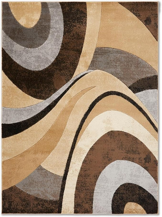 Home Dynamix Tribeca Slade Modern Area Rug, Abstract Brown/Gray 39"x55"