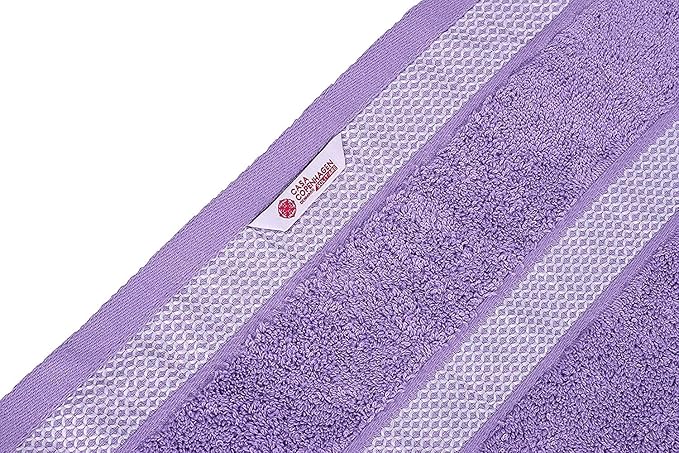CASA COPENHAGEN Solitaire Designed in Denmark 600 GSM Hotel & Spa Decorative Kitchen & Bathroom Egyptian Cotton 6 Piece Towel Set, Includes 2 Bath Towels 2 Hand Towels 2 Washcloths – Purple Rose