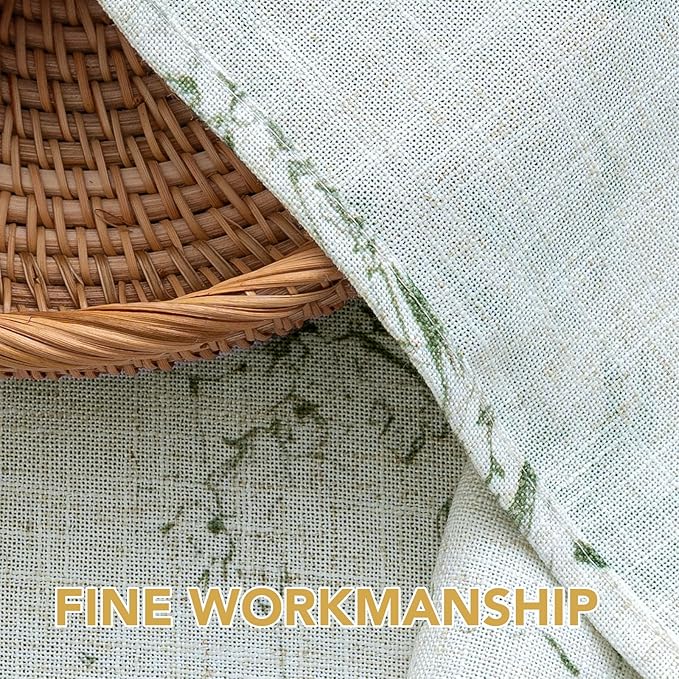 H.VERSAILTEX Linen Table Cloths Floral Printed Tablecloth Spill-Proof Waterproof Table Cover for Dining Buffet Feature Soft and Thick Fabric Wrinkle Free, 60 x 84 Inch, Vintage Botanical - Green