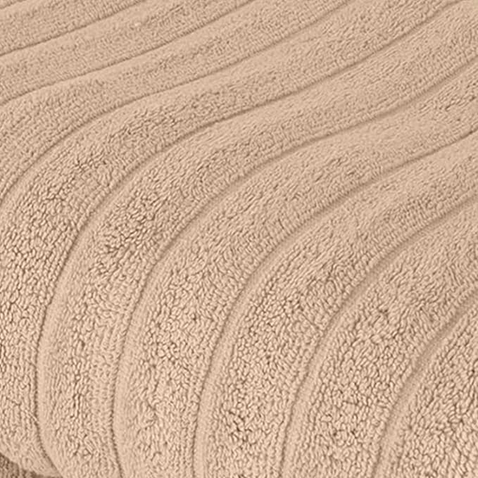 Classic Turkish Towels CTT - Premium 2 Piece Jumbo Bath Sheets, 100% Turkish Cotton, Absorbent & Ultra Comfy Bath Towel Sheets for Hotels & Spa | 40"x65" (Almond Beige)