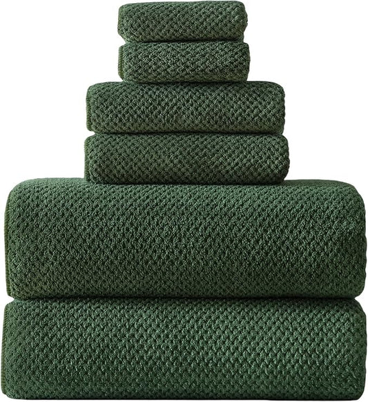 40x80 Inches Bath Sheets Towels for Adults Oversized Bath Towels Extra Large Luxury Super Soft Absorbent Quick Dry Microfiber (Olive Green,6PCS)
