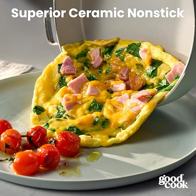 GoodCook Ceramic Frying Pan Skillet with Removable Handle, Induction Compatible, Nonstick and Oven Safe, 12-Inch, Sage Green