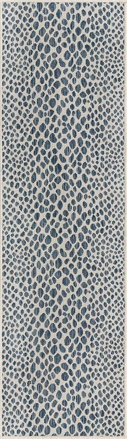 Unique Loom Outdoor Collection Area Rug - Cape Town (2' x 7' 1" Runner, Blue/ Olive)