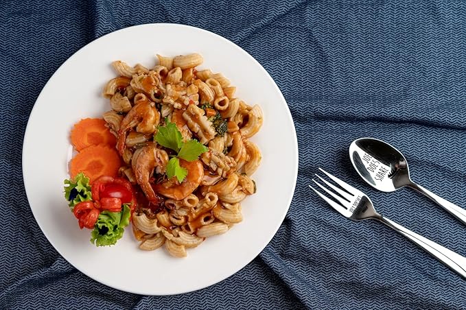 2 Pieces Joey Doesn't Share Food Funny Engraved Stainless Spoon Fork Set,Friends Tv Show Merchandise,Kitchen Dinner Spoop and Fork for Women, Men, Friends, Sister Birthday Christmas Gifts