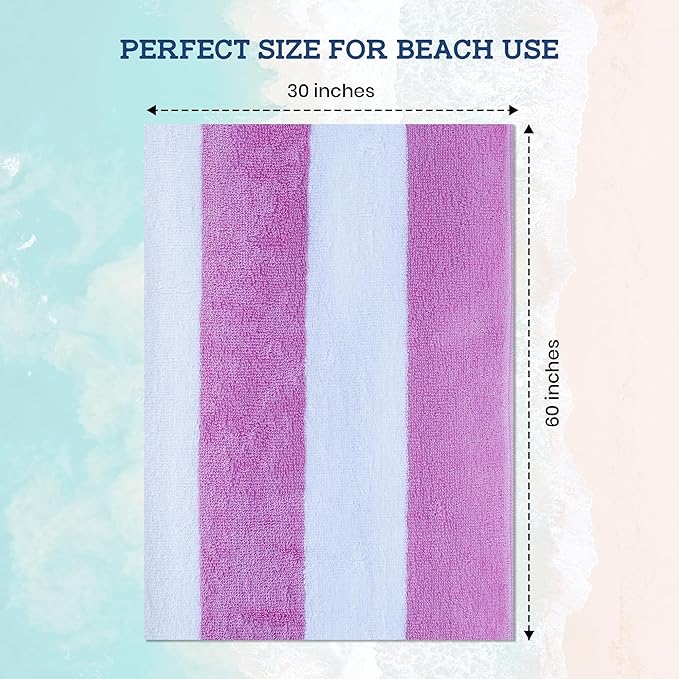 Casa Lino Large Beach Towel Set - Beach Towels Oversized - Highly Absorbent & Quick Dry Pool Towels - Soft 100% Cotton Large Bath Towel Set - 60" x 30" - Pack of 4 - (Camelia Pink)