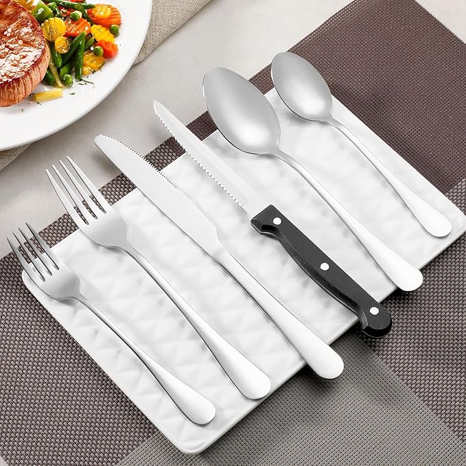 24-Piece Dinner Forks Set, Stainless Steel, 8 Inch, Silver, Polished, Dishwasher Safe