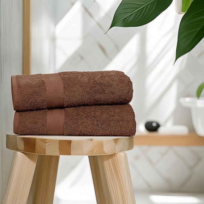 Large Bath Towel, Acorn Cotton Terry Towels for Bathroom, Towel Set - Quick Dry - Highly Absorbent - 24 x 50 Pack of 6 for Shower - Spa - Gym - Hand Towel for Daily Use - Acorn
