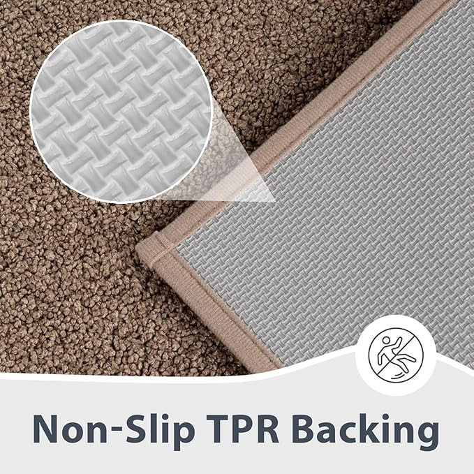 Bathroom Rugs 24" x 60", Non-Slip Extra Soft Absorbent Bath Rugs, Machine Washable Quick Dry Bath Mats for Bathroom Floor, Shower, Bathtub and Sink, Grayish Brown & Coffee