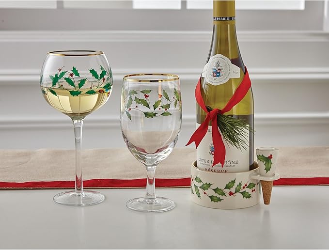 Lenox 849606 Holiday 4-Piece Iced Beverage Glass Set, Christmas Dinnerware, Hosting