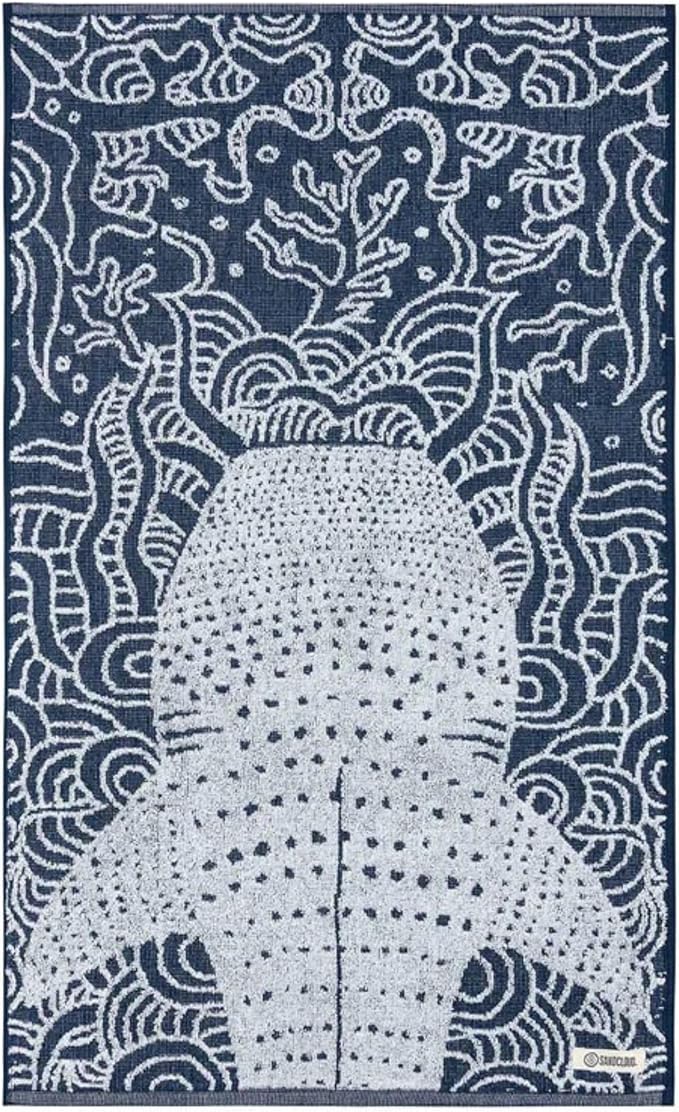 Sand Cloud Turkish Beach Towel - Sand Free - 100% Organic Turkish Cotton Yarn - Quick Dry Towel for Beach, Picnic, Blanket or Bath Towel - As Seen on Shark Tank - Marine Life (Whale Shark)