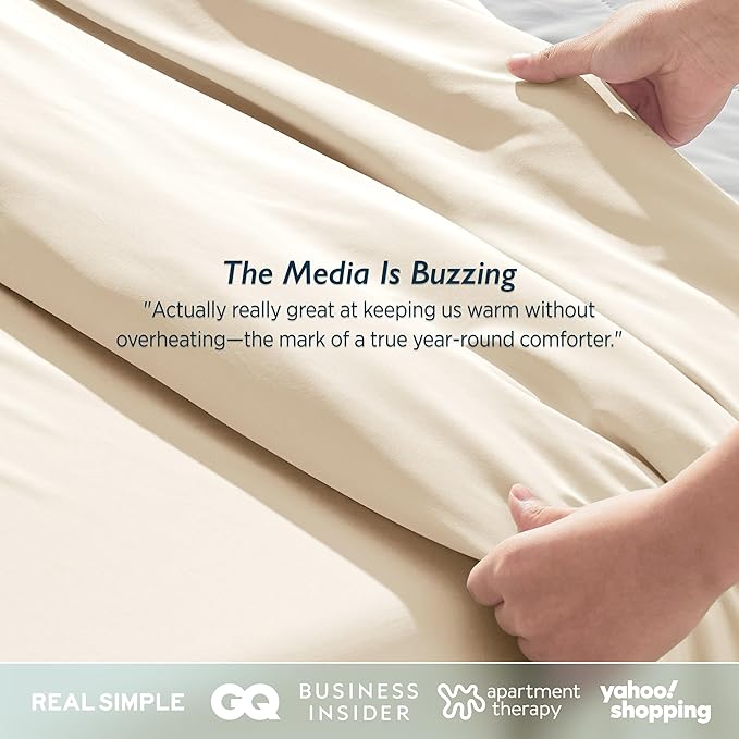 Breescape Cooling Comforter King Size - BlendTek™ Q-Max>0.46 Tech, Breathable Blanket for Hot Sleepers & Night Sweats Relief, Premium Lightweight Summer Bedding, 106x96 Inches, Ivory