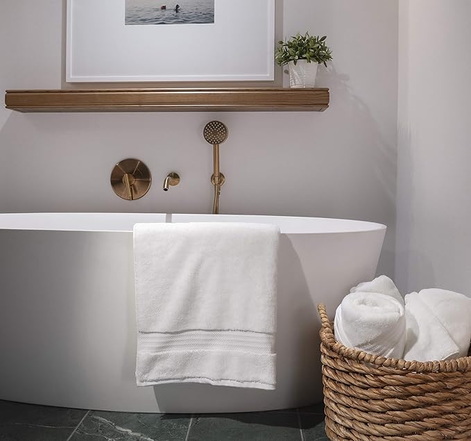 100% Organic Cotton Bath Towel Set | Bathroom Luxury Towel Set of 6 | GOTS Certified | Hotel Premium Towels | 700 GSM | 2 Bath Towels 30 x 56 | 2 Hand Towels 16 x 30 | 2 Wash Cloths 13 x 13 | White