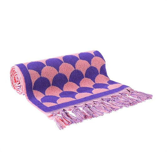sea me at home 100% Turkish Cotton Bath, Beach, and Pool Towel with Unique Design - 31x62 Inches (Amethyst Shores)