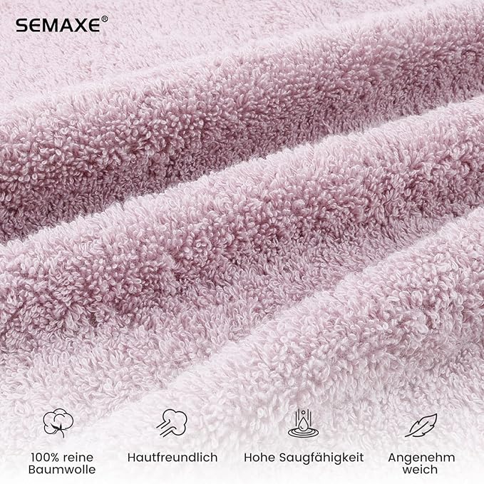 SEMAXE 12 Pack Hand Towels for Bathroom, 100% Cotton Towels with Hanging Loops, Soft and Highly Absorbent, Hand Towel Set for Gym, Shower, Hotel, Spa and Kitchen, Purple