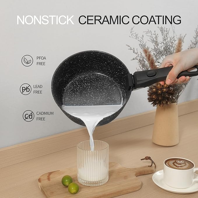 21PCS ceramic cookware set,Nonstick ceramic pan, Removable Handle pots and pans set, Stackable Pan Set, Ceramic Nonstick Pan Pots and Pans Set Non Stick(Black)