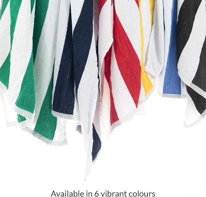 Salt Earth Cotton Striped Beach Cabana Towel, 4 Pack - 30"x60" Quick Dry Towels, Pool Essentials, Travel, Gym & Bathroom Towels, Oversized Beach Vacation Essentials (Steel Grey)