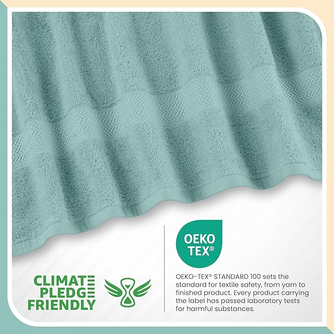 Martex 6-Piece Luxury 100% Cotton Towel Set | Quick Dry | Super Absorbent | Super Soft 100% Ringspun Cotton Towels | 2 Bath Towels | 2 Hand Towels | 2 Wash Cloths | Light Blue