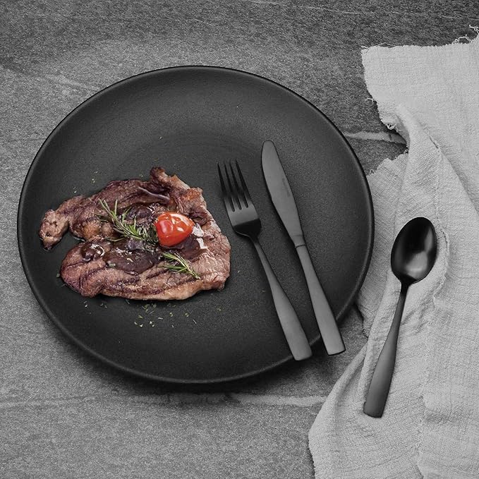 Vanys 40-Piece Silverware Set, Satin Finish Flatware Cutlery Set Service for 8, Knives/Forks/Spoons Included, Dishwasher Safe