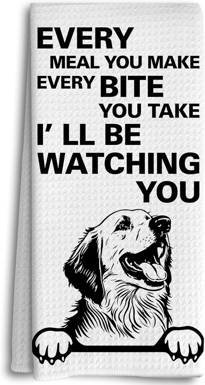 Every Meal Kitchen Towels, Funny Dish Towels, Dog Decor Hand Towels for Bathroom