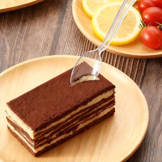 300 Count Clear Plastic Spoons Disposable, Heavyweight Cutlery Sets Solid and Durable Plastic Silverware Utensils for Parties, Events and Everyday Use (Spoons)