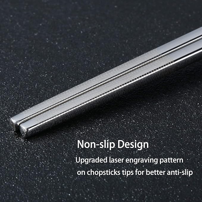 Metal Chopsticks Reusable Dazzling Rainbow Stainless Steel Chopsticks Titanium Plated Dishwasher Safe Fancy Laser Engraved Korean Japanese Chop Sticks Multicolor 2 Pairs Gift Set