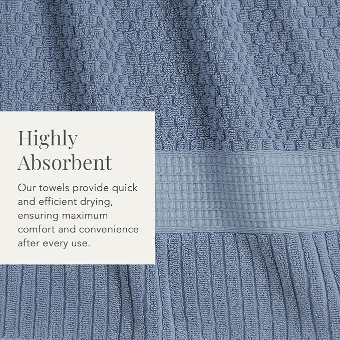 NY Loft 100% Cotton Hand Towel 6 Pack | Super Soft & Absorbent Quick-Dry Hand Towels 16" x 28" |Textured and Durable Cotton | Trinity Collection (6 Pack Hand Towel, Flint Stone)