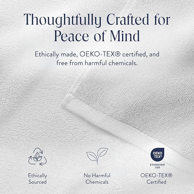 Brooklinen Super-Plush Turkish Cotton Bath Towels - Set of 4 - Cotton, 820 GSM, Highly Absorbent, Machine Washable, Perfect for Home & Bathroom (30" x 58", Solid White)