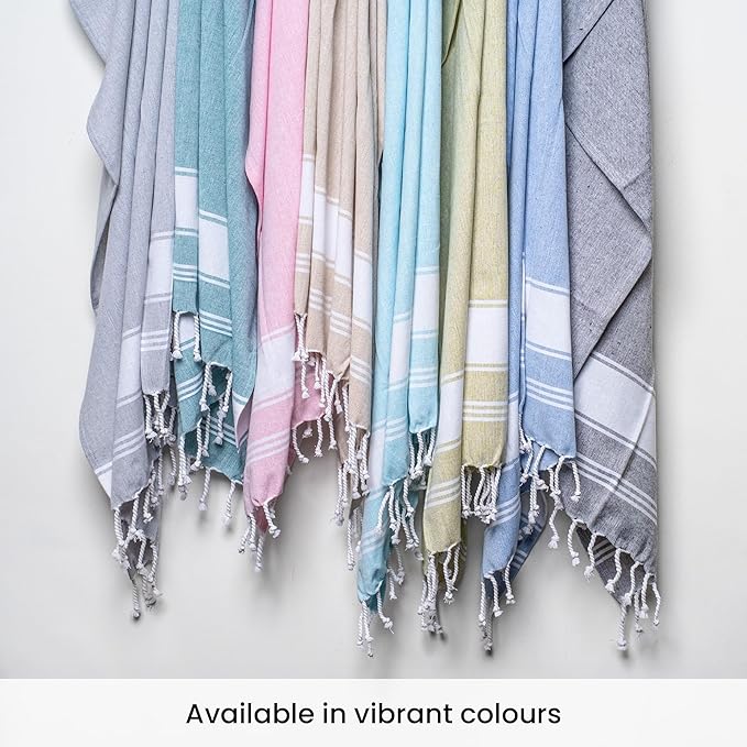 Salt Earth Cotton Turkish Beach Towel, Set of 2-36" X72" Large Bath Towels, Quick Dry Towel, Bathroom, Beach Essentials, Gym, Quick Dry for Shower, Lightweight Large Towels for All (Alloy)