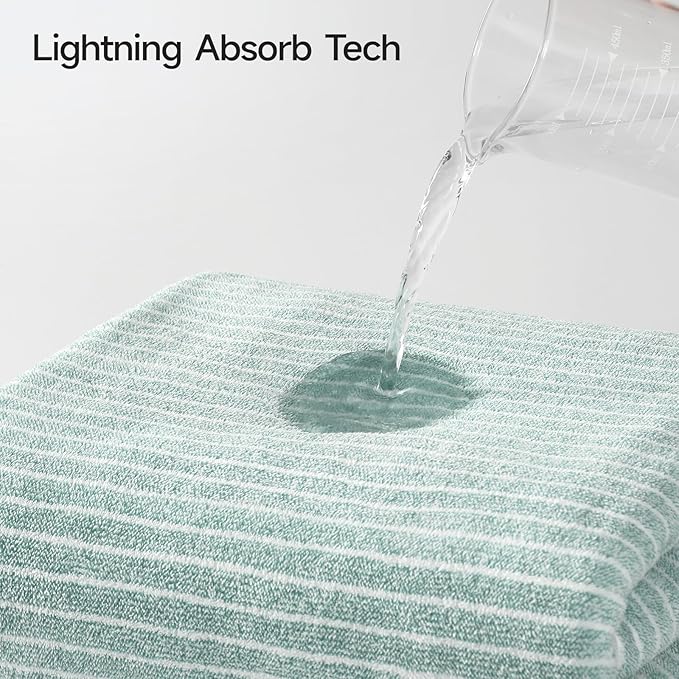 REDKISS Ultra Soft Bath Towels Set of 6 Large 35"x70" | 100% Microfiber, Highly Absorbent & Quick Dry | sage Green Towels for Bathroom, Spa, Gym | 2 Bath, 2 Hand, 2 Washcloths