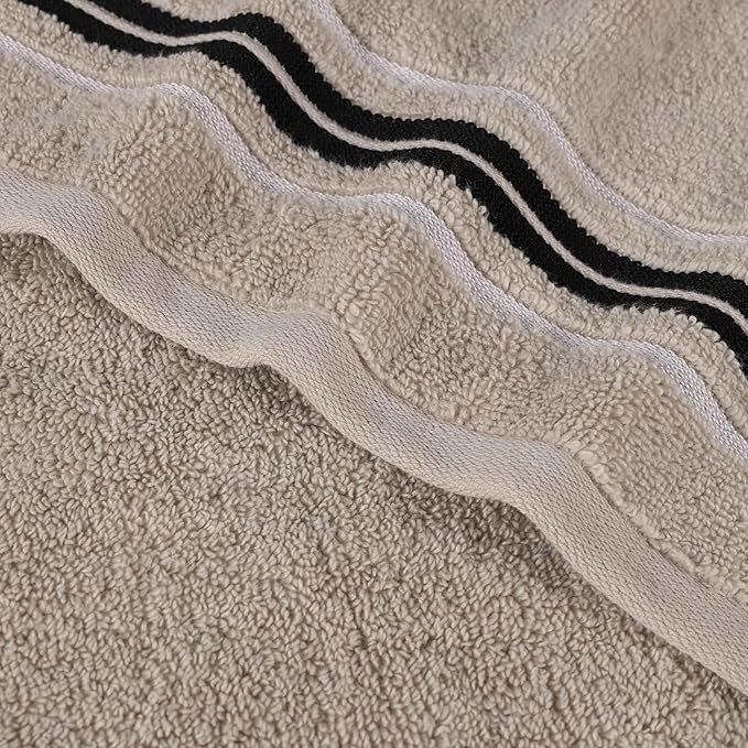 Superior Cotton 12 Piece Assorted Floral Towel Set, Includes 4 Bath, 4 Hand, 4 Washcloth/Face Towels, Quick Dry, Home Essentials, Shower, Spa, Luxury Plush Soft Absorbent Towels, Zero Twist, Stone