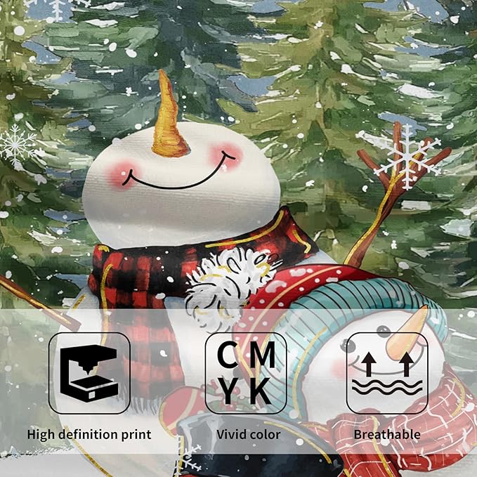 Imiss Snowman Hand Towels for Bathroom 2pc Set Winter Snowflake Pine Tree Forest Bath Guest Towel Funny Fingertip Decorative Towel for Xmas Seasonal Kitchen Gym Spa