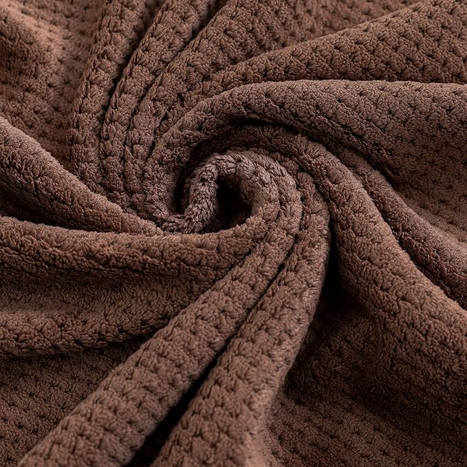 YTYC 29x59 Inch Extra Large Bath Towels Set of 6 Quick Dry Super Soft Microfiber Towels for Bathroom 80% Polyester (Brown,6 Piece)