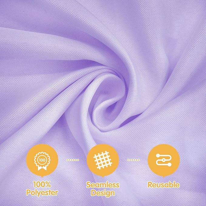 BRILLMAX 10 Pack Lavender Tablecloths for 6 Foot Rectangle Tables 60 x 102 Inch - 6ft Rectangular Bulk Linen Polyester Fabric Washable Cloth Cover for Wedding Reception Banquet Birthday Party