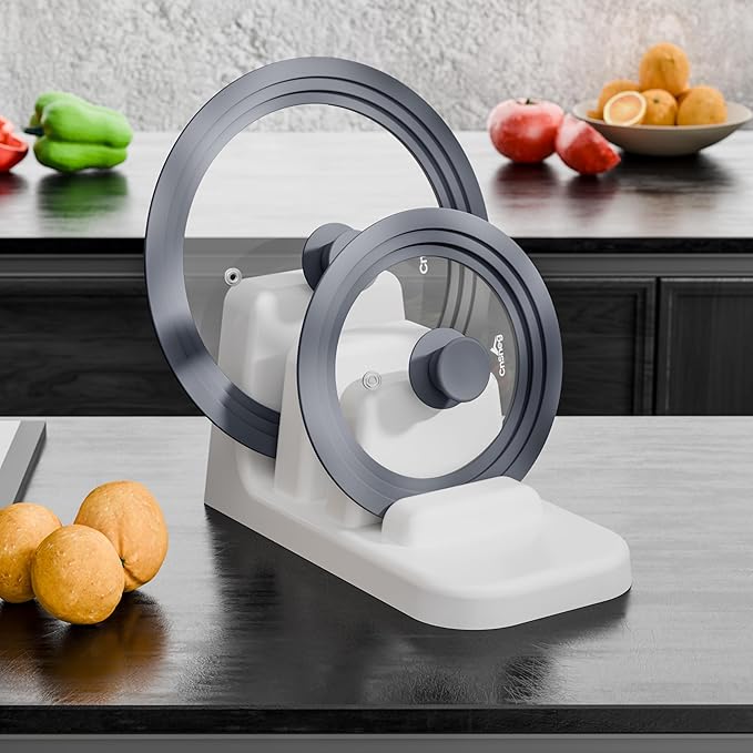 Universal Lids for Pots, Pans and Skillets, 10.5", 11" and 12" Pan Lid, Tempered Glass Pot Lid with Silicone Rim Heat Resistant, Replacement Pan Cover for Frying, Cookware & Bakeware Lids, Grey