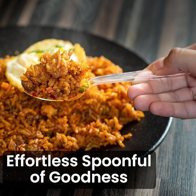 Lonezo [150 Count] Plastic Spoons Clear Spoons Plastic Disposable Eco Friendly Disposable Spoons Shatter Resistant Plastic Spoons Heavy Duty Plastic Cutlery