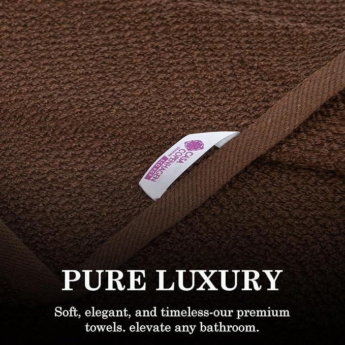 CASA COPENHAGEN Popcorn Textured 6 Pieces Towel Set- Toffee, 550 GSM 2 Bath Towel 2 Hand Towel 2 Washcloth, Rough & Tough Use Cotton Towels Gift Set for Bathroom